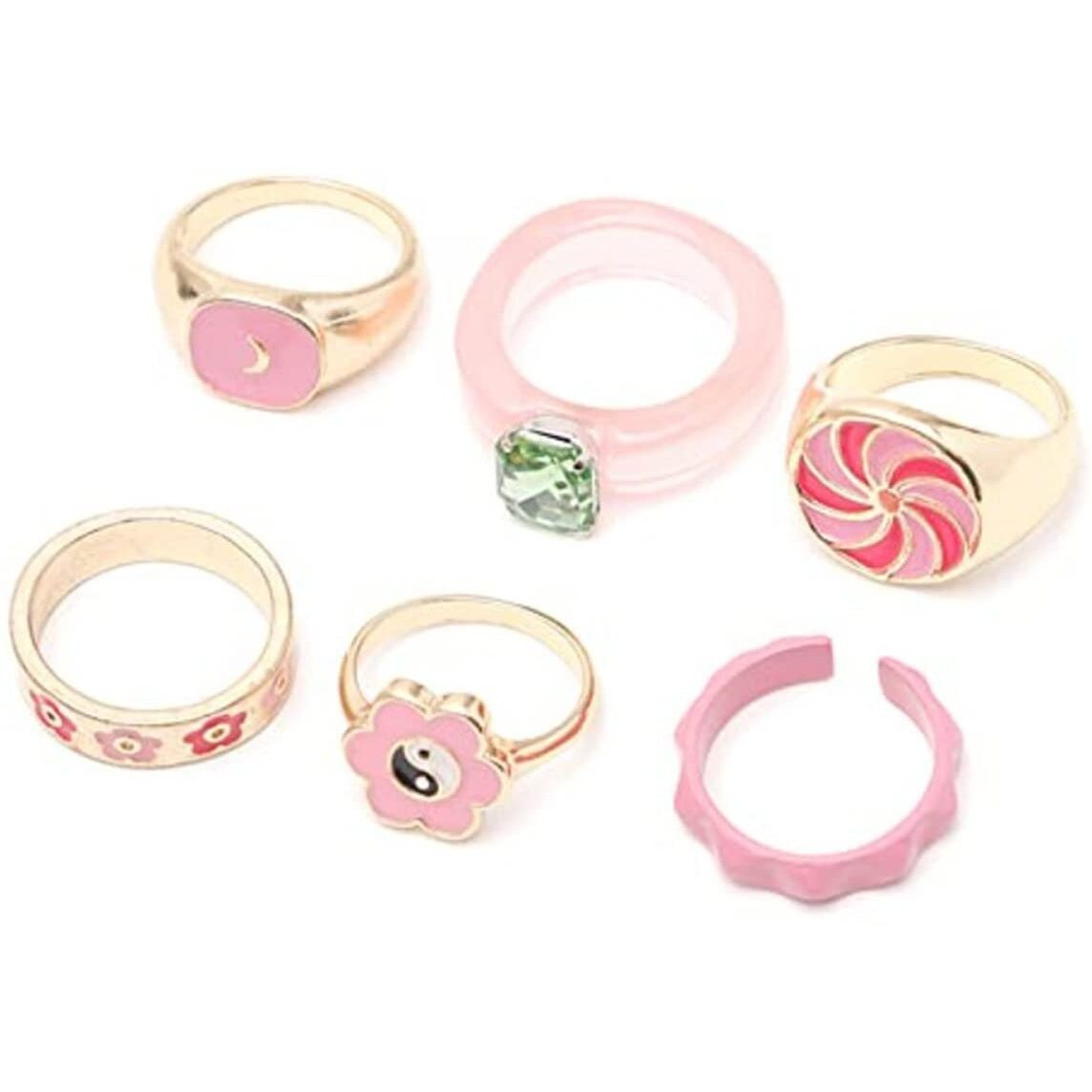 Jewels Galaxy Mesmerizing Vintage Gold Plated Stunning Rings For Women/Girls (Mixed Sizes) (Design 18)