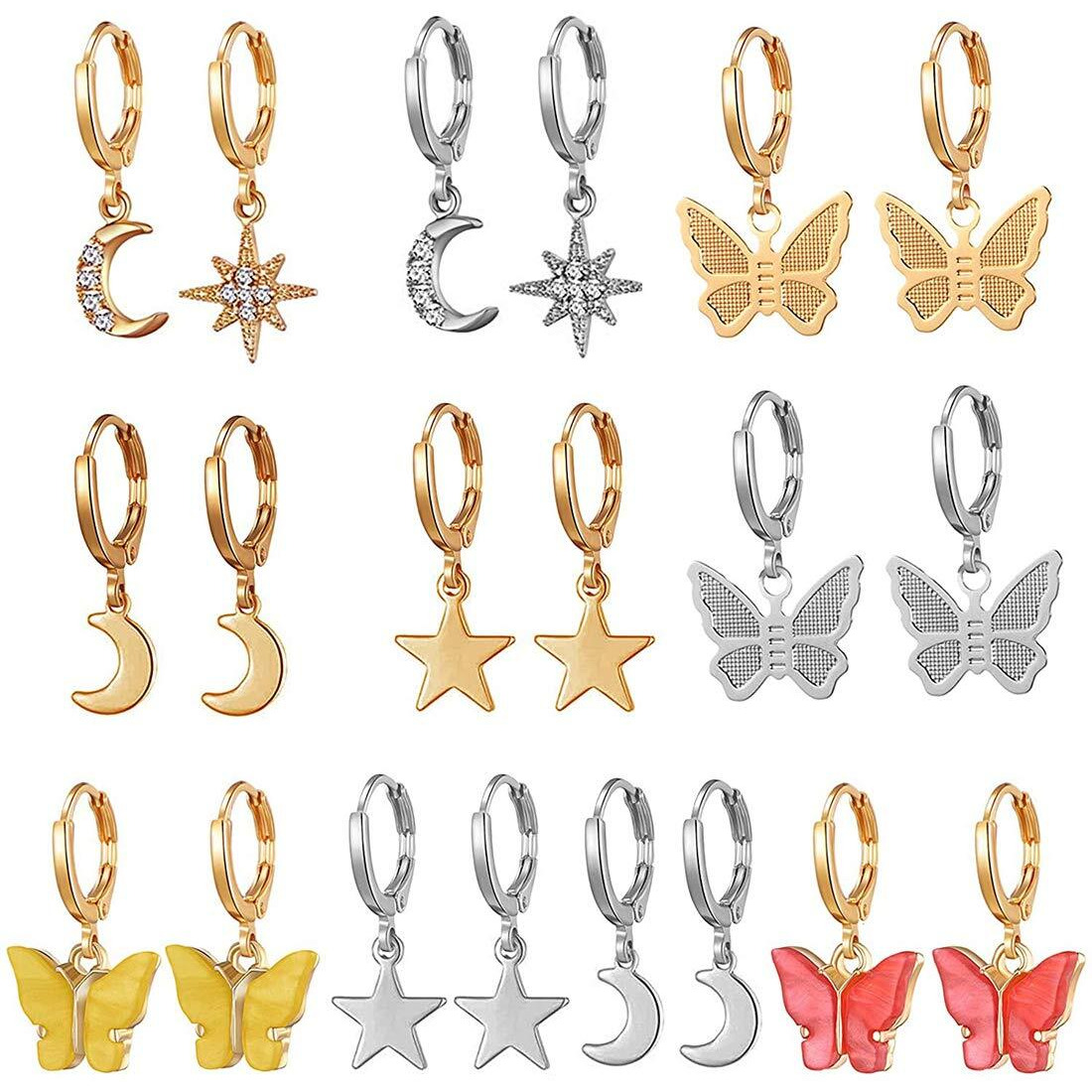 Jewels Galaxy Womens Fashion AAA AD Heart Round and Geometric Designs Stud Earrings For Women/Girls (Design 24) (JG-PC-ERGW-8647)