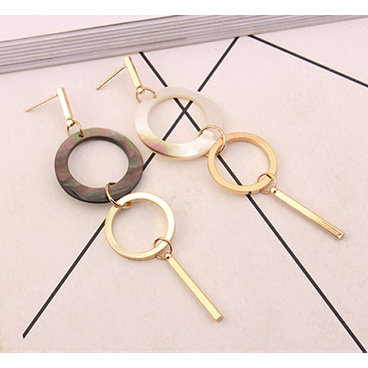 Yellow Chimes Fancy party ware Dual circle Resin Tassel Earring for Women And Girls