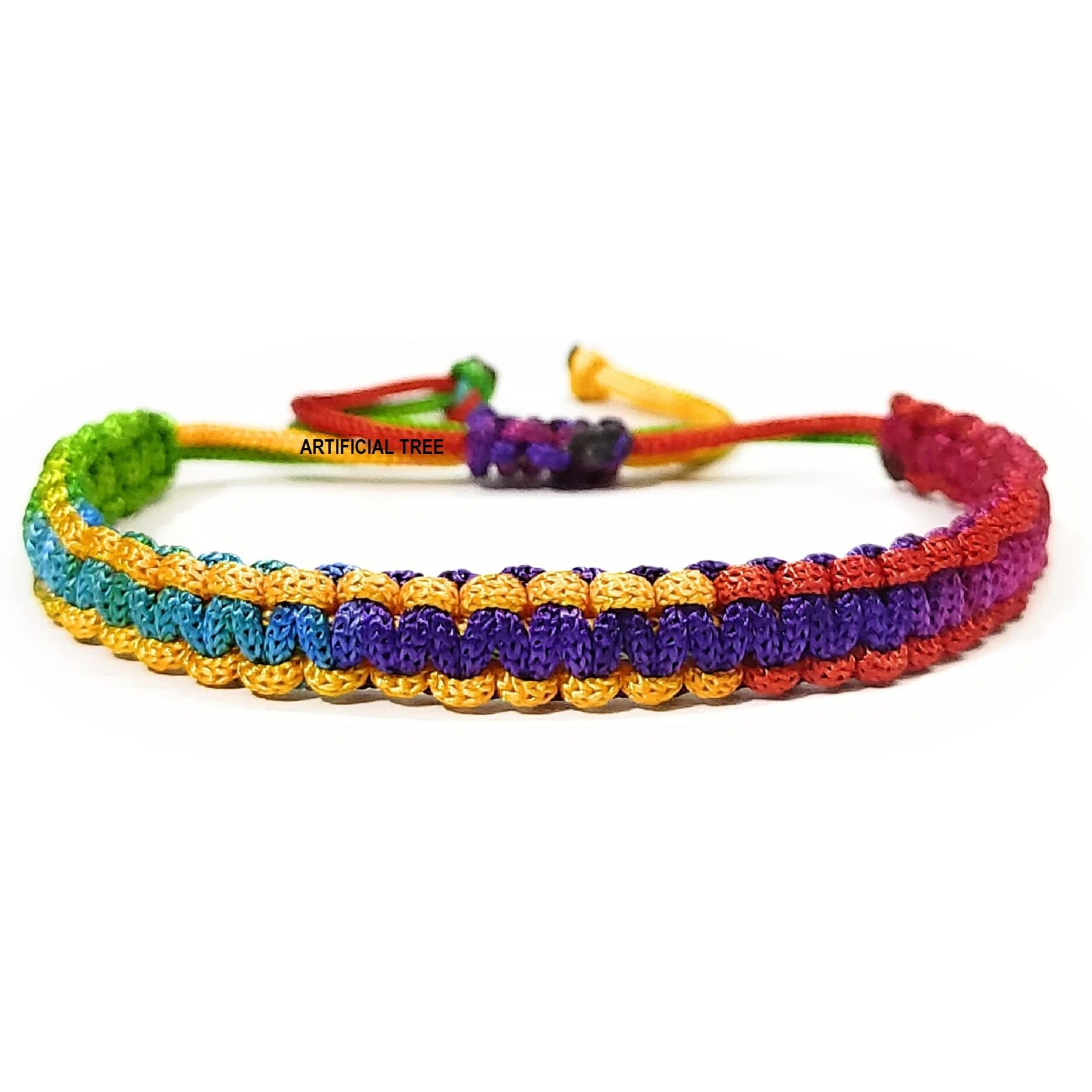 ARTIFICIAL TREE HANDMADE NAZAR THREAD BRACELET ADJUSTABLE WRISTBAND BRACELET FRIENDSHIP BAND FOR WOMEN, MEN, GIRLS & BOYS Nazar Battu 4 Piece (MULTICOLOUR)