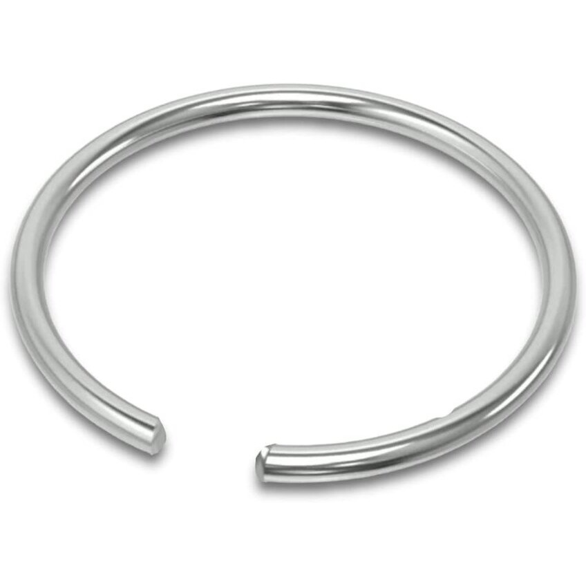 SJ SHUBHAM JEWELLERS Tiny Hoop Thin Wire Plain Nose Ring One 925 Sterling Silver Beautiful Nose Ring For Women & Girls (Plain Wire)