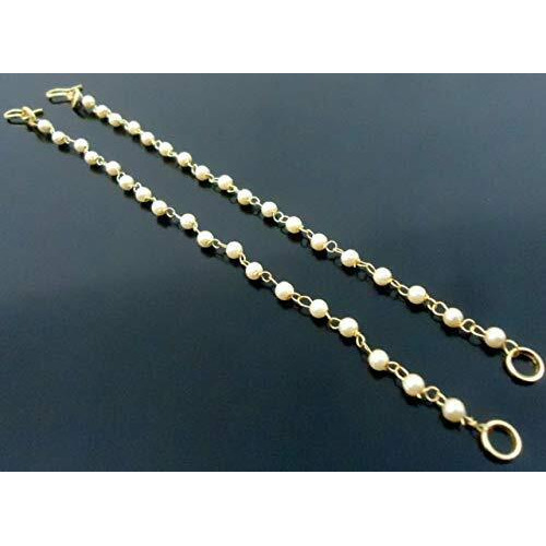 sanjog Earring For Women Brass Metal Traditional Golden Color & White Pearl For Women/Girls (Style 1)