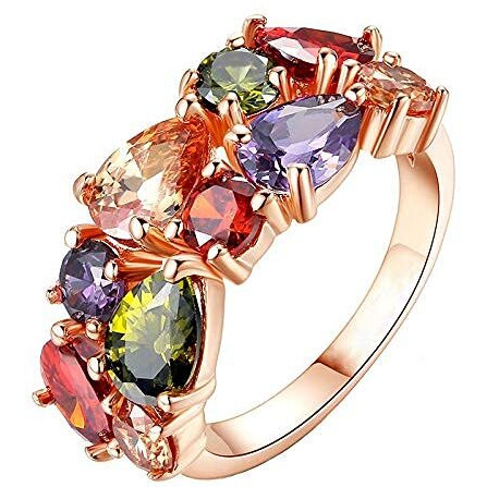 Fashion Frill Womens Ring Butterfly Design Silver Plated Adjustable Finger Ring For Women Girls Valentine Ring Red Crystal Rings Jewellery for Women Anniversary Gift for Wife (Adjustable)