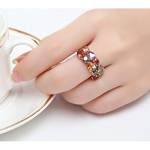 Fashion Frill Womens Ring Butterfly Design Silver Plated Adjustable Finger Ring For Women Girls Valentine Ring Red Crystal Rings Jewellery for Women Anniversary Gift for Wife (Adjustable)