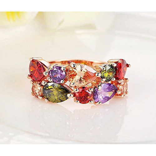 Fashion Frill Womens Ring Butterfly Design Silver Plated Adjustable Finger Ring For Women Girls Valentine Ring Red Crystal Rings Jewellery for Women Anniversary Gift for Wife (Adjustable)