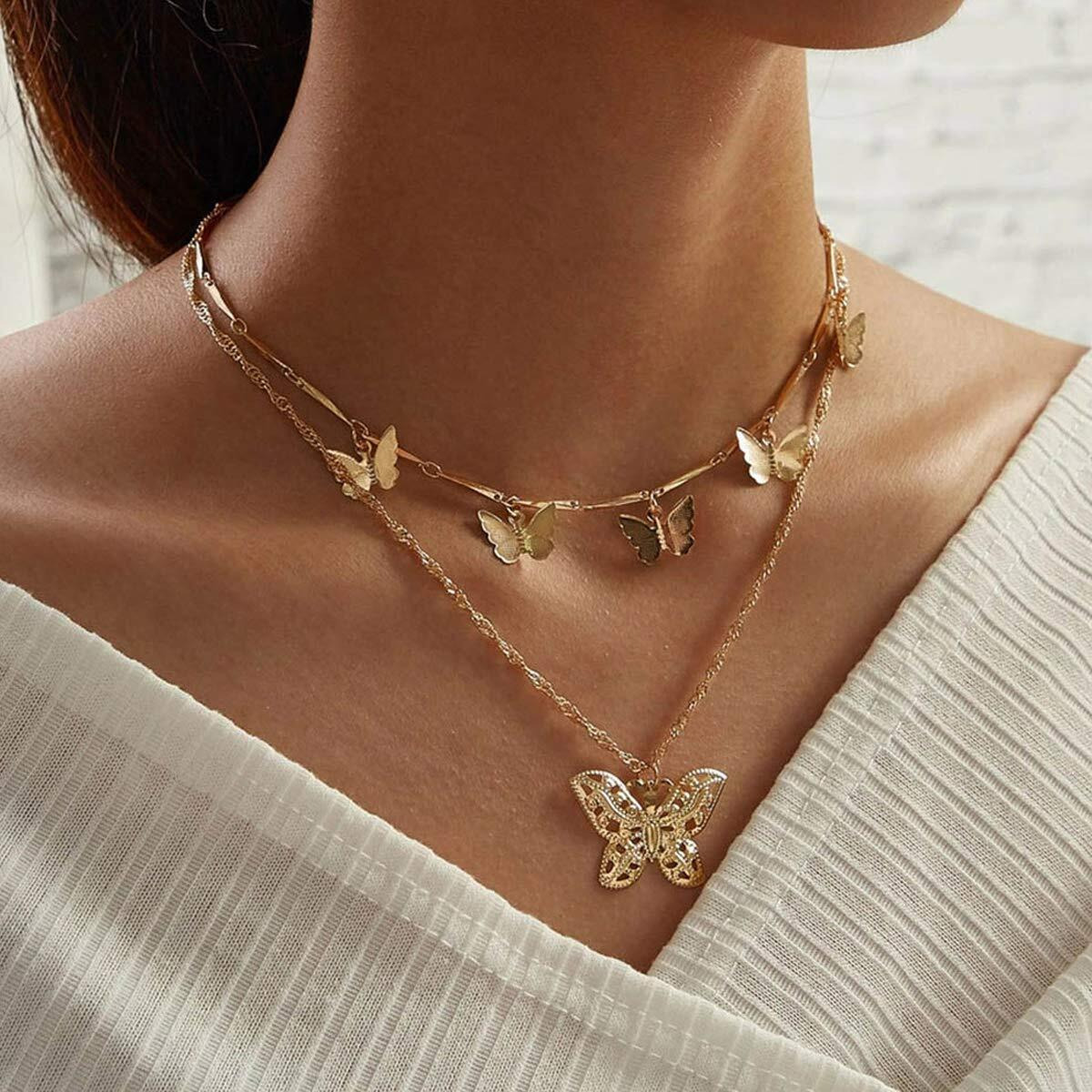 Jewels Galaxy Stylish Multi Layered Gold Plated Stunning Necklace For Women/Girls (Design 24)