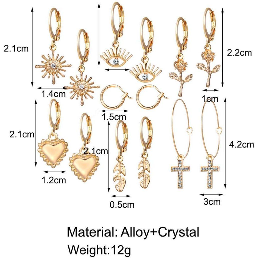 Jewels Galaxy Jewellery For Women Multicolor Gold Plated Earrings Combo (Gold 4) (JG-PC-ERGP-198)