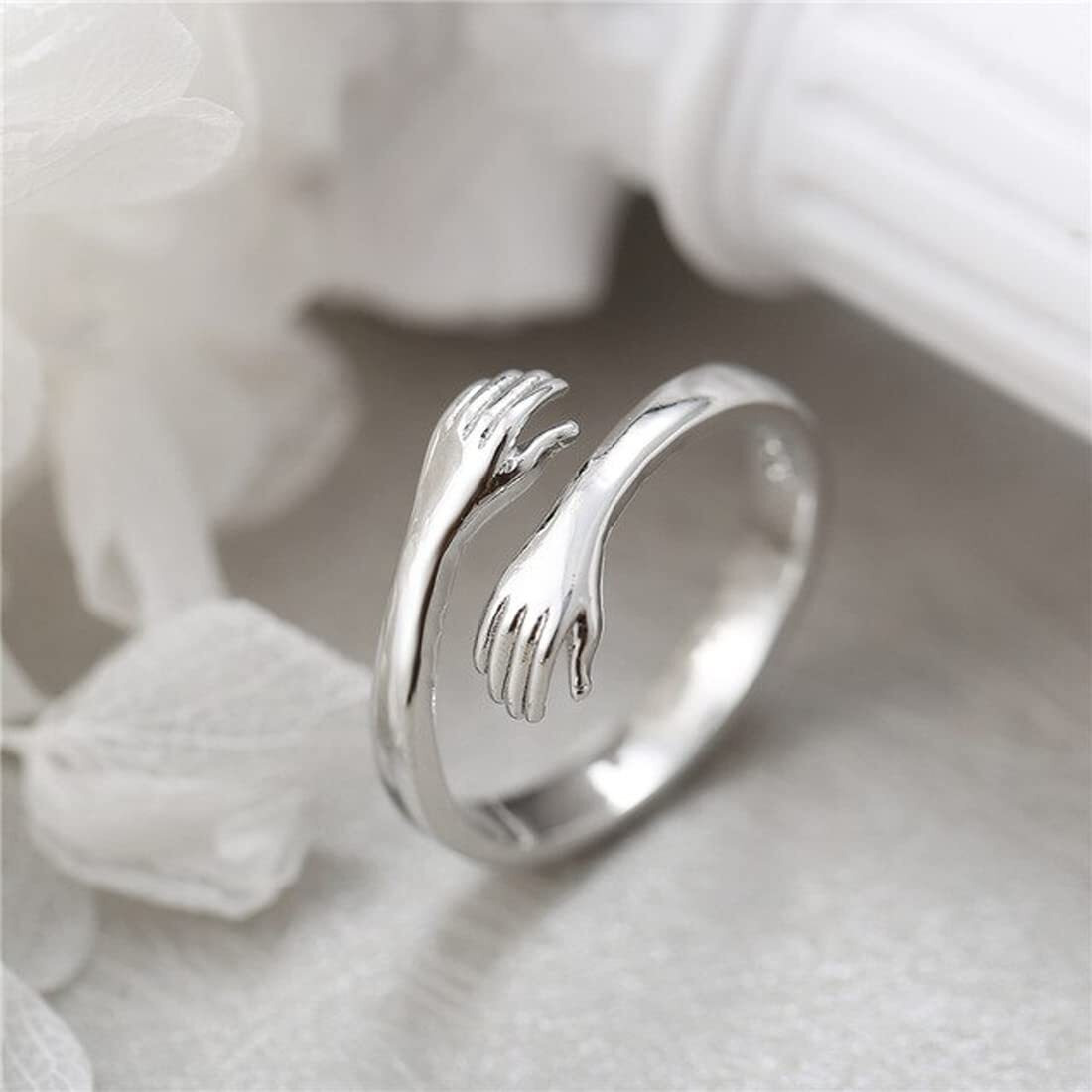 Jewels Galaxy Zircon Leaf Silver Plated Plushy Adjustable Ring for Women/Girls (Style 21) (SMNJG-RNGA-5196)