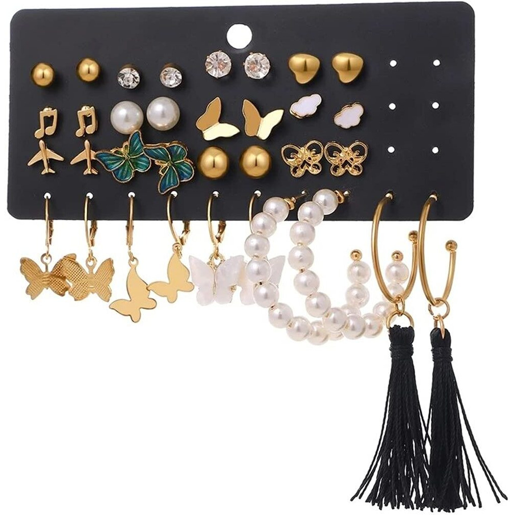 Jewels Galaxy Gold Plated Studs Earrings Combo For Women/Girls (JG-PC-ERGB-8650)
