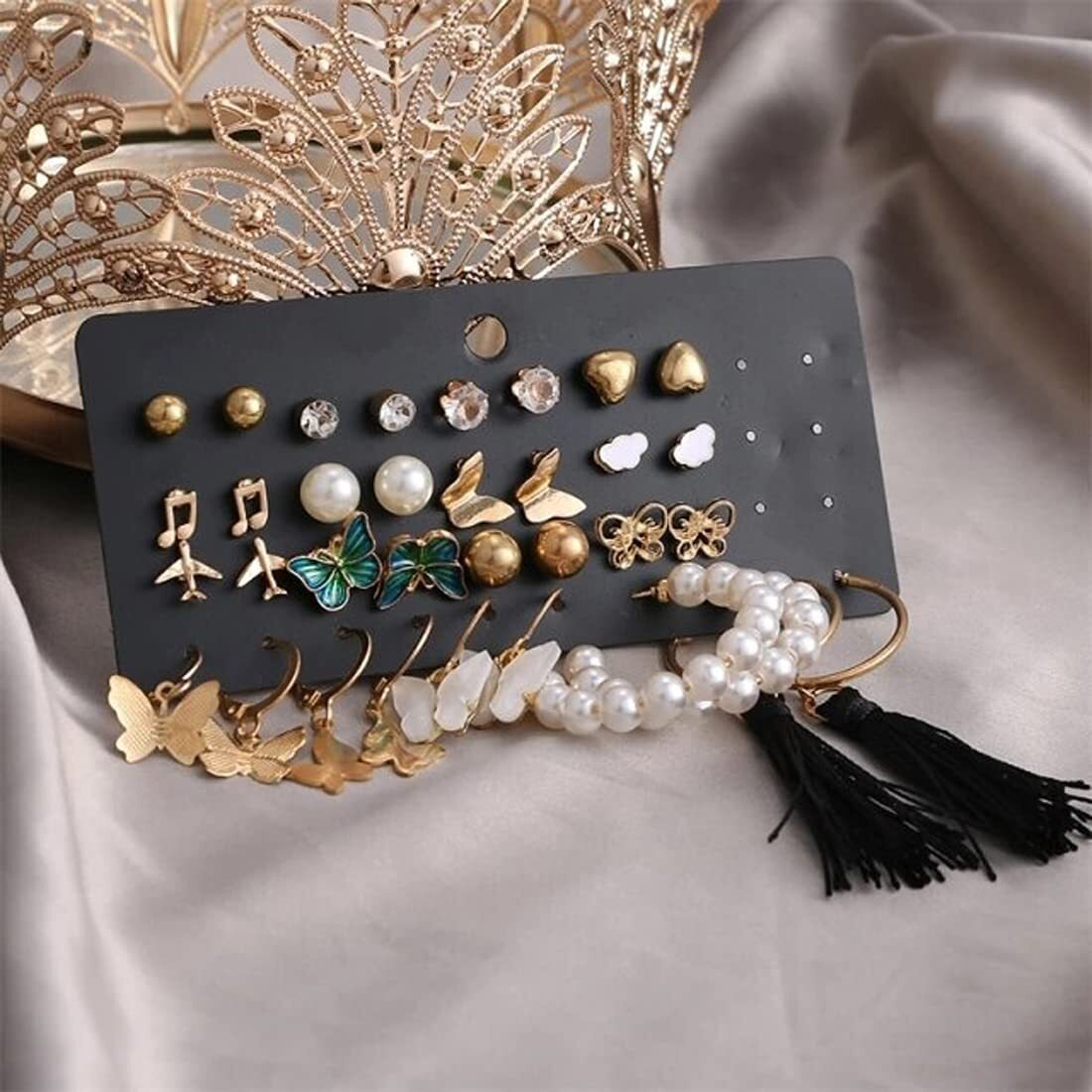 Jewels Galaxy Gold Plated Studs Earrings Combo For Women/Girls (JG-PC-ERGB-8650)