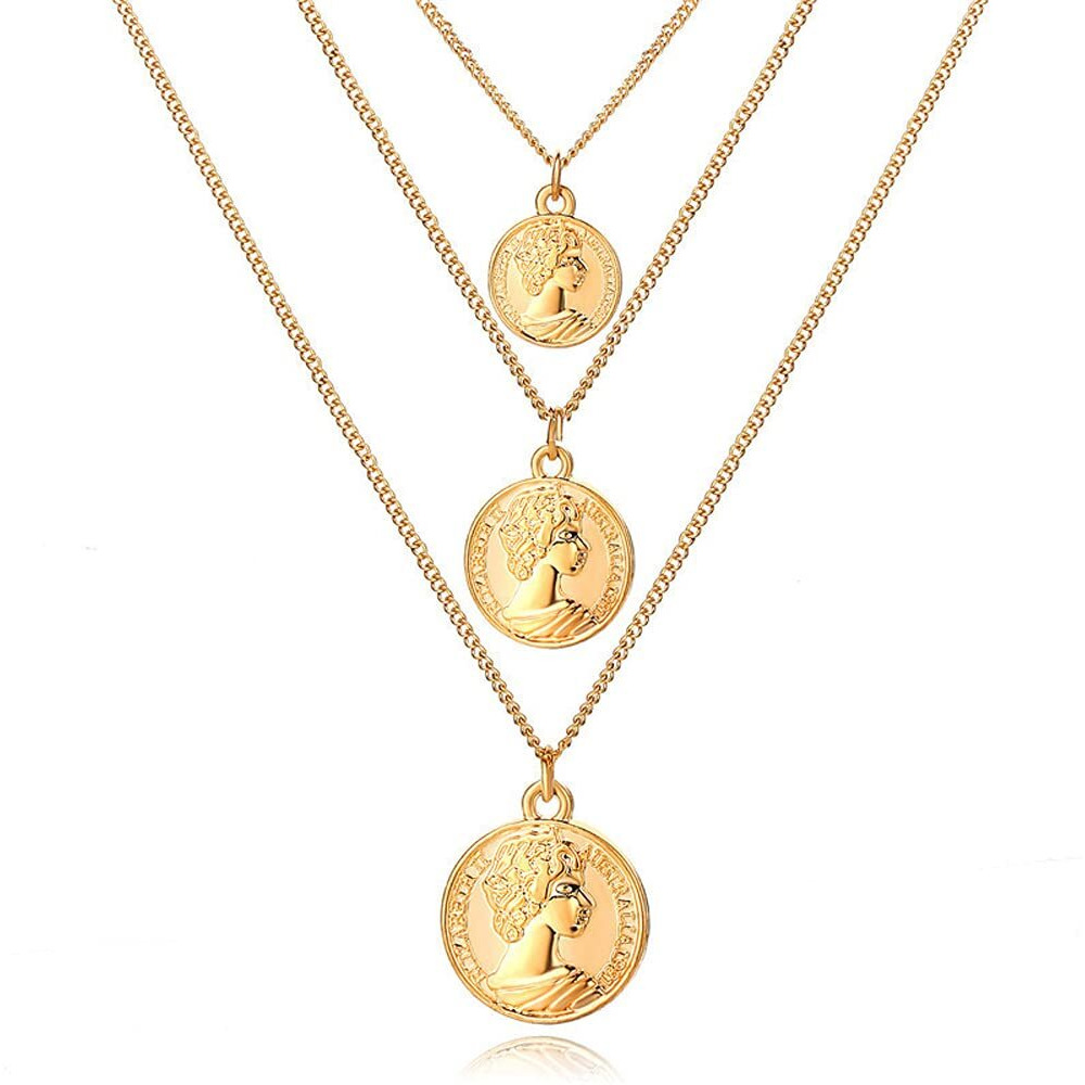 Shining Diva Fashion Latest Stylish Multilayer Metal Chain Pendant Necklace for Women (A12146np), Gold19
