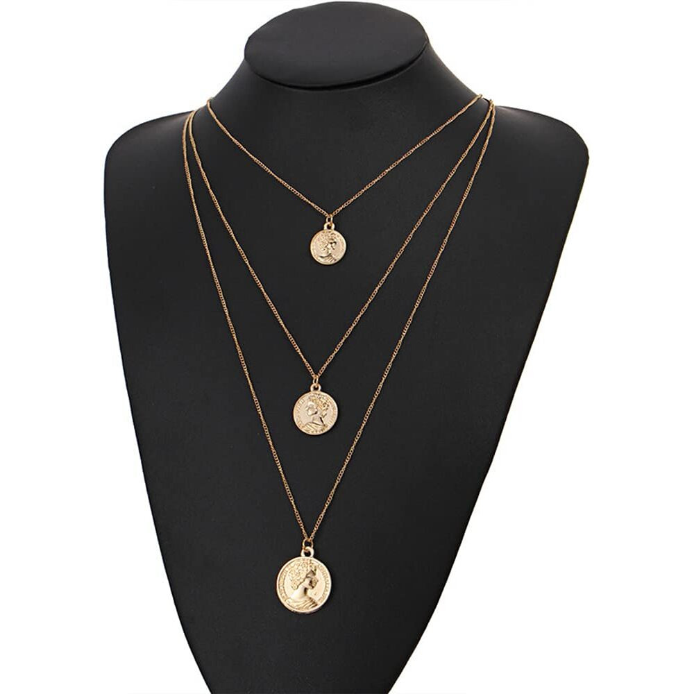 Shining Diva Fashion Latest Stylish Multilayer Metal Chain Pendant Necklace for Women (A12146np), Gold19