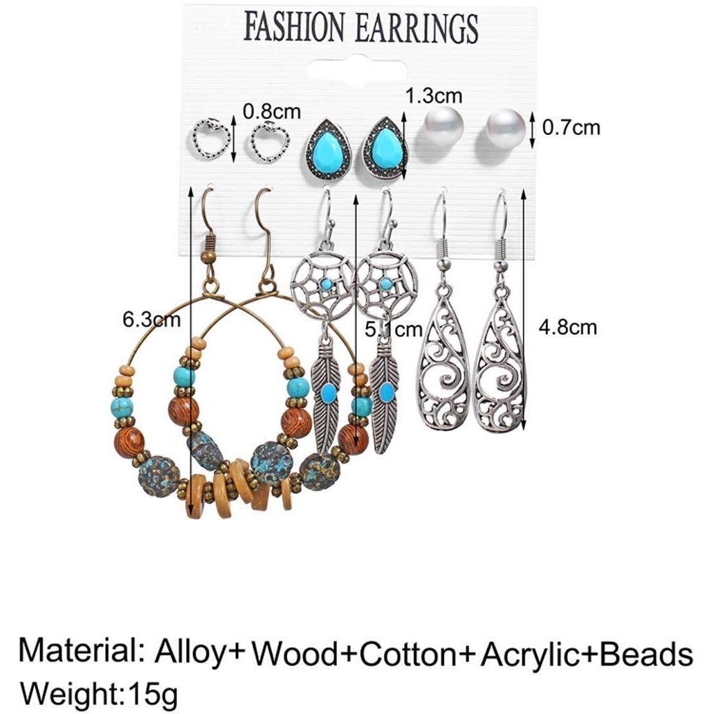 Jewels Galaxy Limited Edition AAA AD Heart Round and Geometric Brilliant 12 Pair of Stud Earrings For Women/Girls (Design 12) (JG-PC-ERGG-8606)