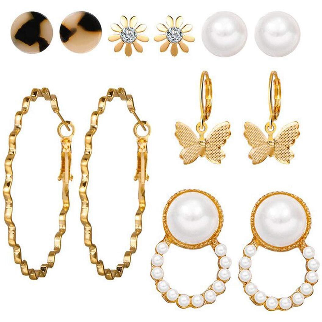 Jewels Galaxy Womens Fashion AAA AD Heart Round and Geometric Designs Stud Earrings Jewellery For Women & Girls (Design 15) (JG-PC-ERRG-191)