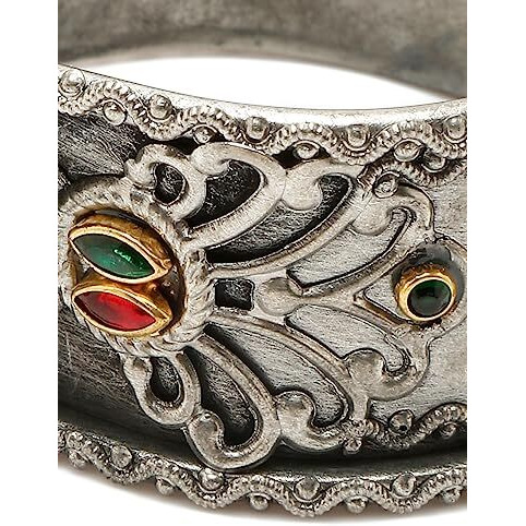 YouBella Jewellery for Women Celebrity Inspired Oxidised Silver Plated Cuff Bracelet Bangle for Women and Girls (Style 1)