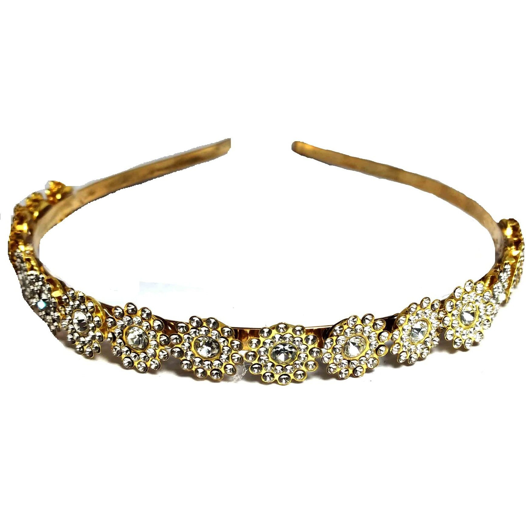 Pinoozclub Kundan Gold Plated Hair Band for Women and Girls/Bride (Diamond Jarkan)