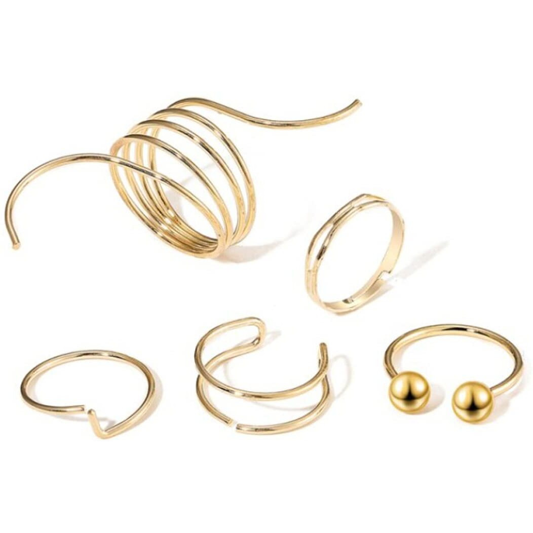 Jewels Galaxy Mesmerizing Vintage Gold Plated Stunning Rings For Women/Girls (Mixed Sizes) (Design 23)