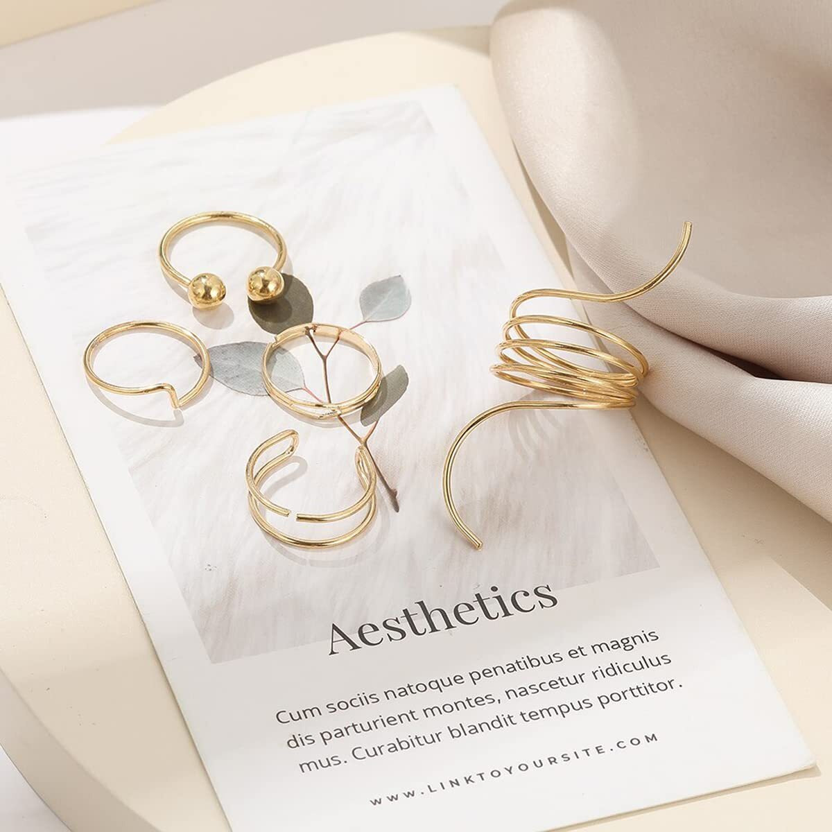 Jewels Galaxy Mesmerizing Vintage Gold Plated Stunning Rings For Women/Girls (Mixed Sizes) (Design 23)