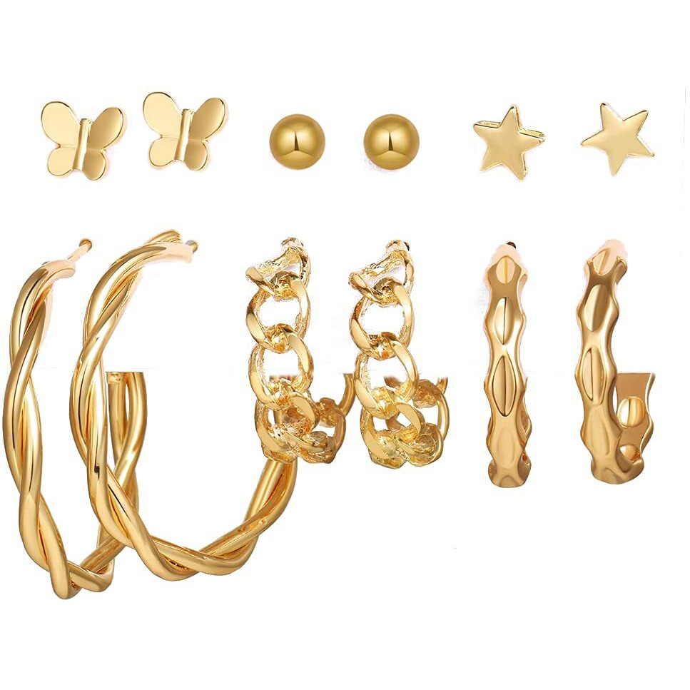 Jewels Galaxy Gold Plated Hoops Earrings Combo For Women/Girls (JG-PC-ERG-8655)