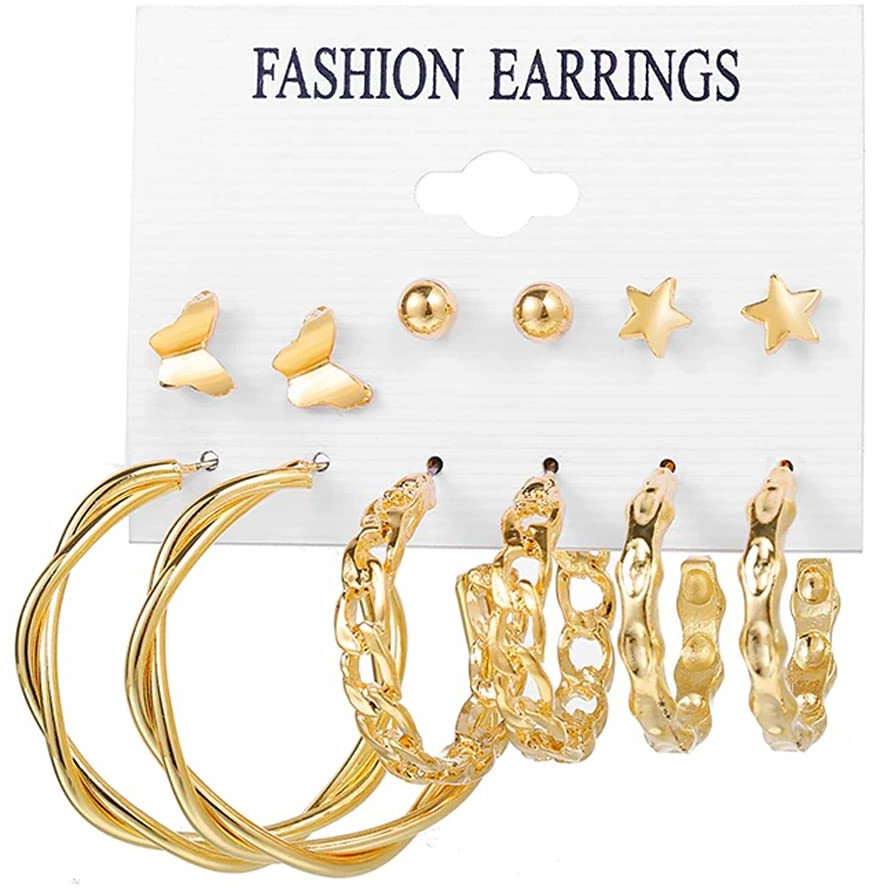Jewels Galaxy Gold Plated Hoops Earrings Combo For Women/Girls (JG-PC-ERG-8655)