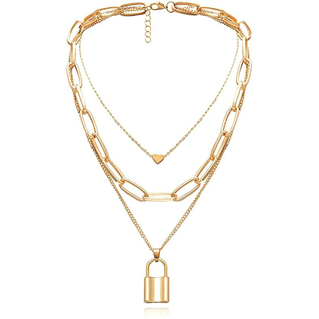 Jewels Galaxy Stylish Multi Layered Gold Plated Stunning Necklace For Women/Girls (Design 27)