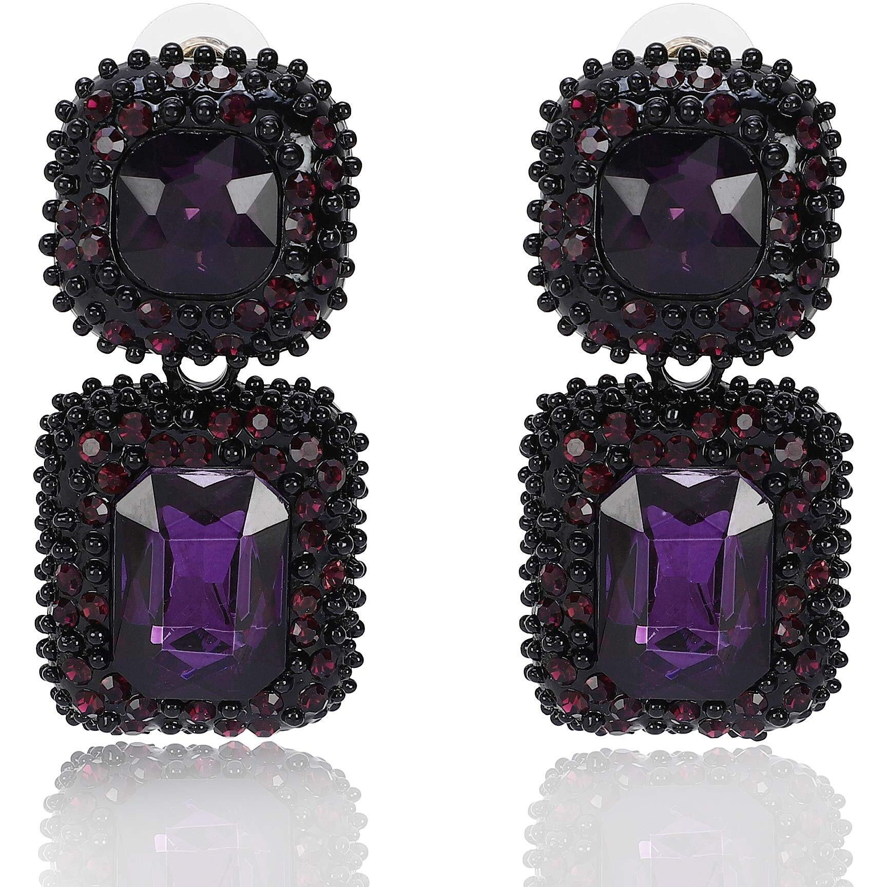 Shining Diva Fashion Stylish Traditional Crystal Dangler Earrings for Women (Purple) (11211er)