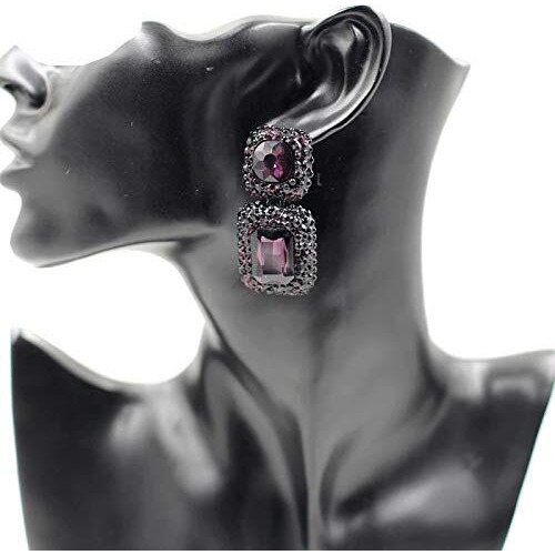 Shining Diva Fashion Stylish Traditional Crystal Dangler Earrings for Women (Purple) (11211er)
