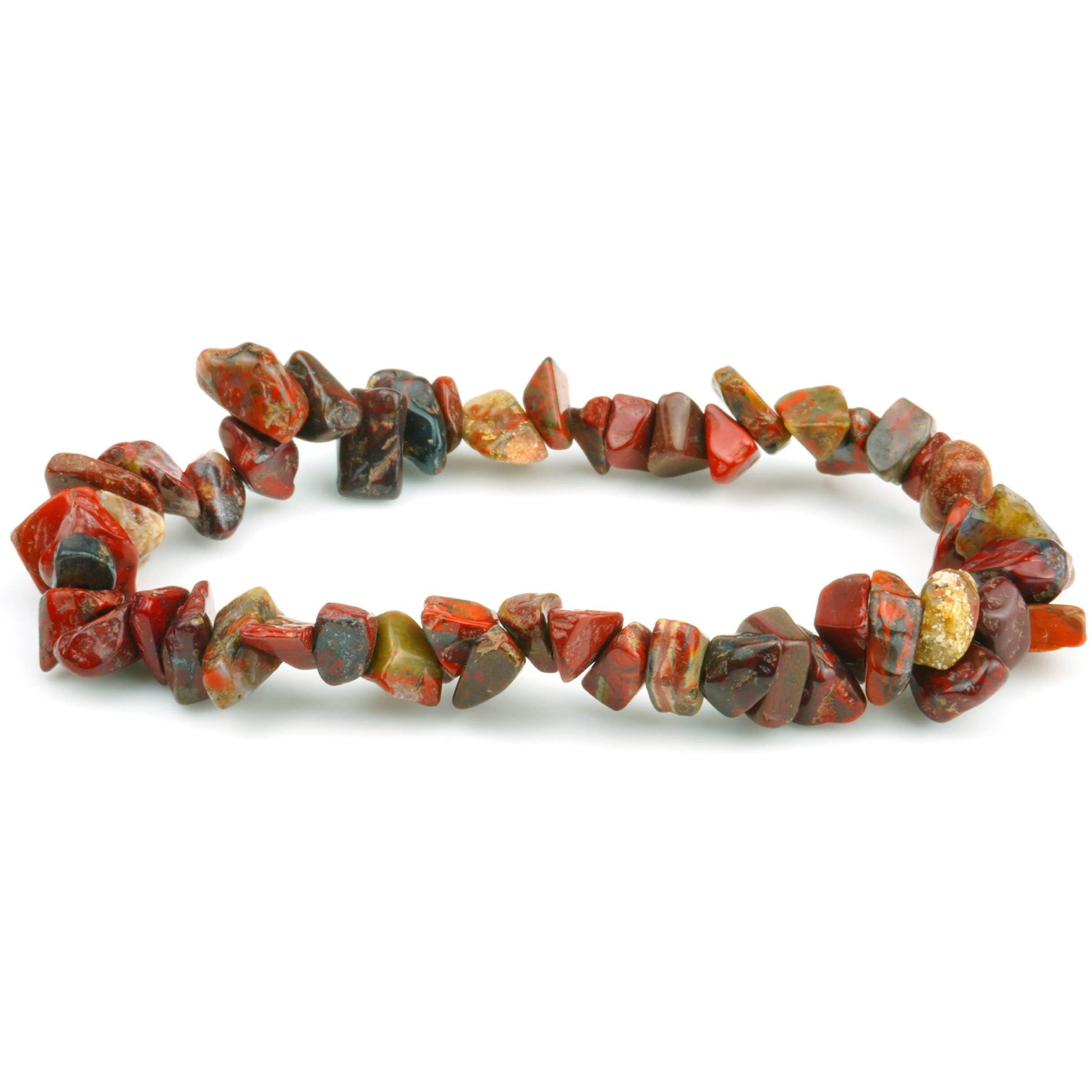 REMEDYWALA Charged Energized Red Jasper Chips Bracelet For Reiki, Balance Chakra, Positive Energy, Healing | Red Jasper Stone Bracelet for Men and Women