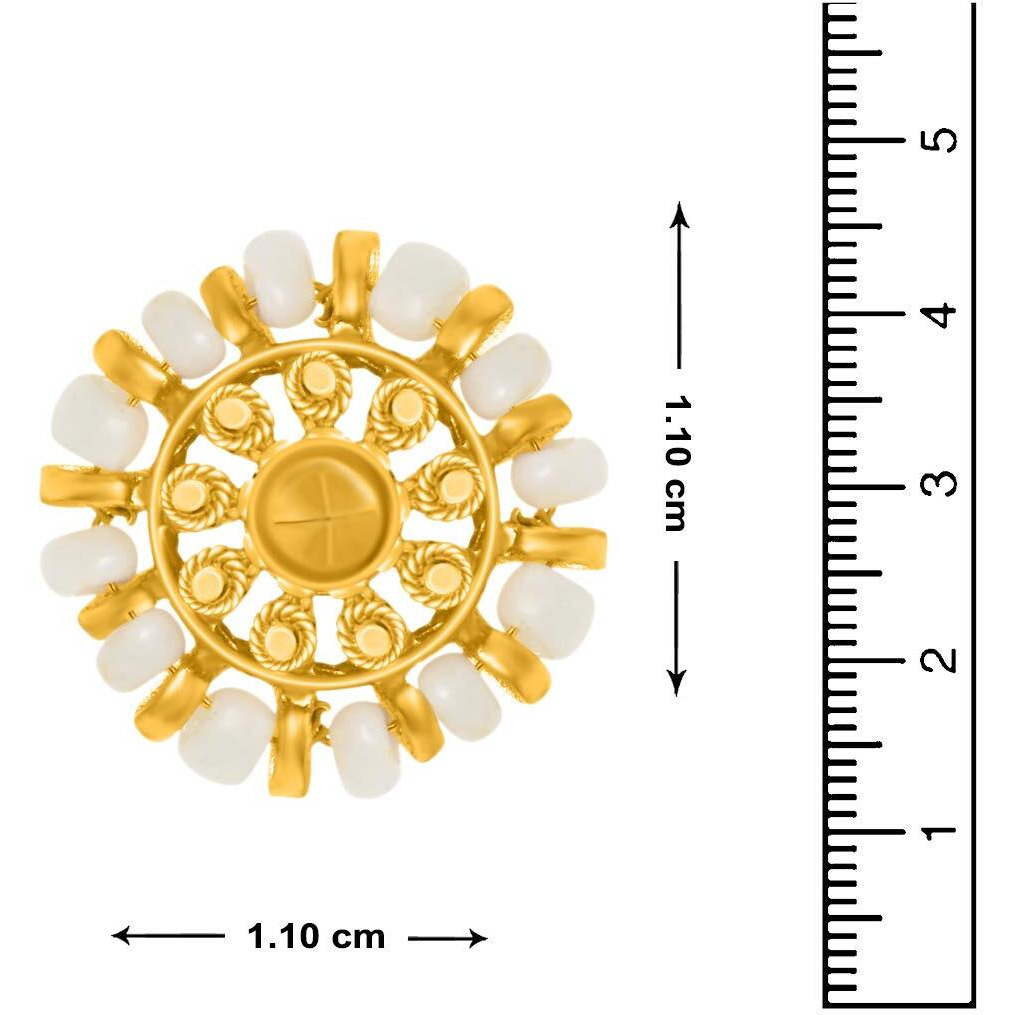Nakabh Combo of 4 Gold Plated Moti Stud Tops Earrings for Women (Pack of 4 Pairs) (Combo - 01)