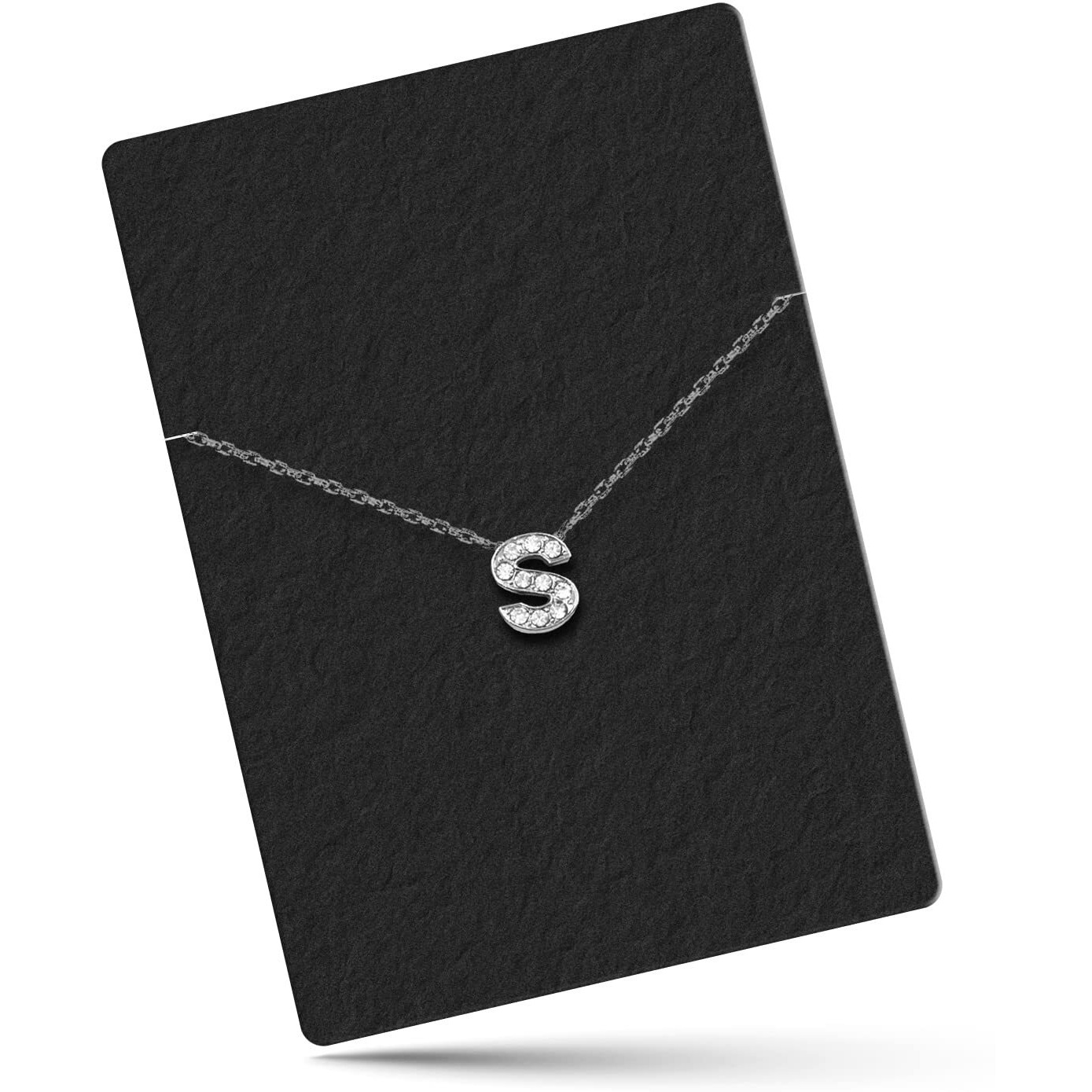 DREAMRAX Glittery Diamond Letter N Pendant With Shiny Silver Polish Chain For Womens