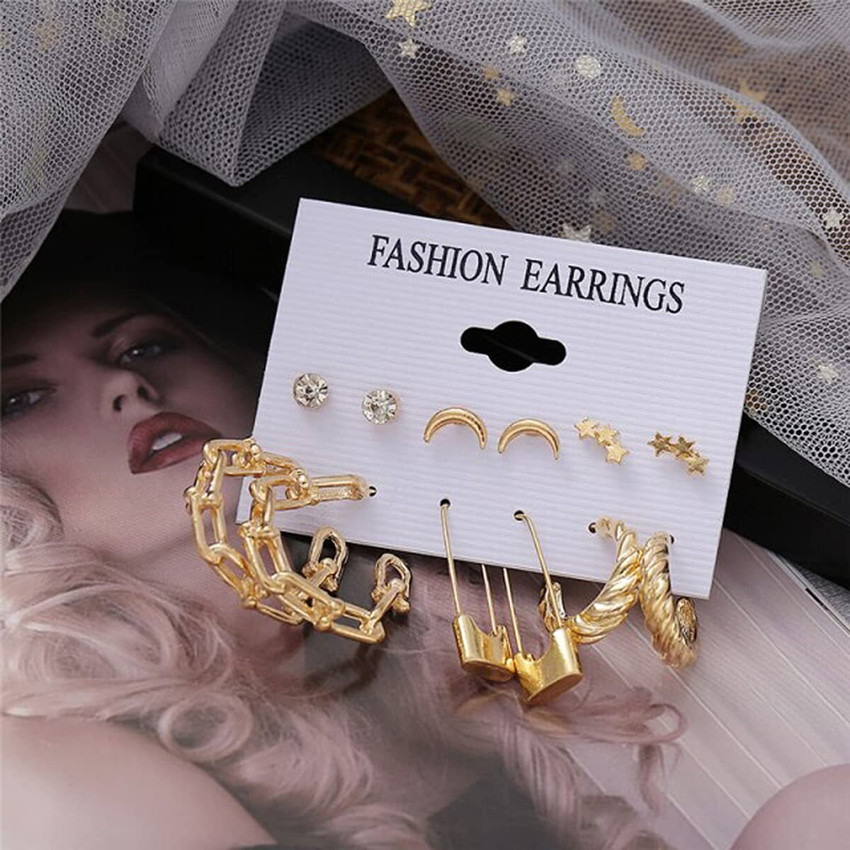 Jewels Galaxy Gold Plated Hoops Earrings Combo For Women/Girls (Style 6) (JG-PC-ERGL-8654)