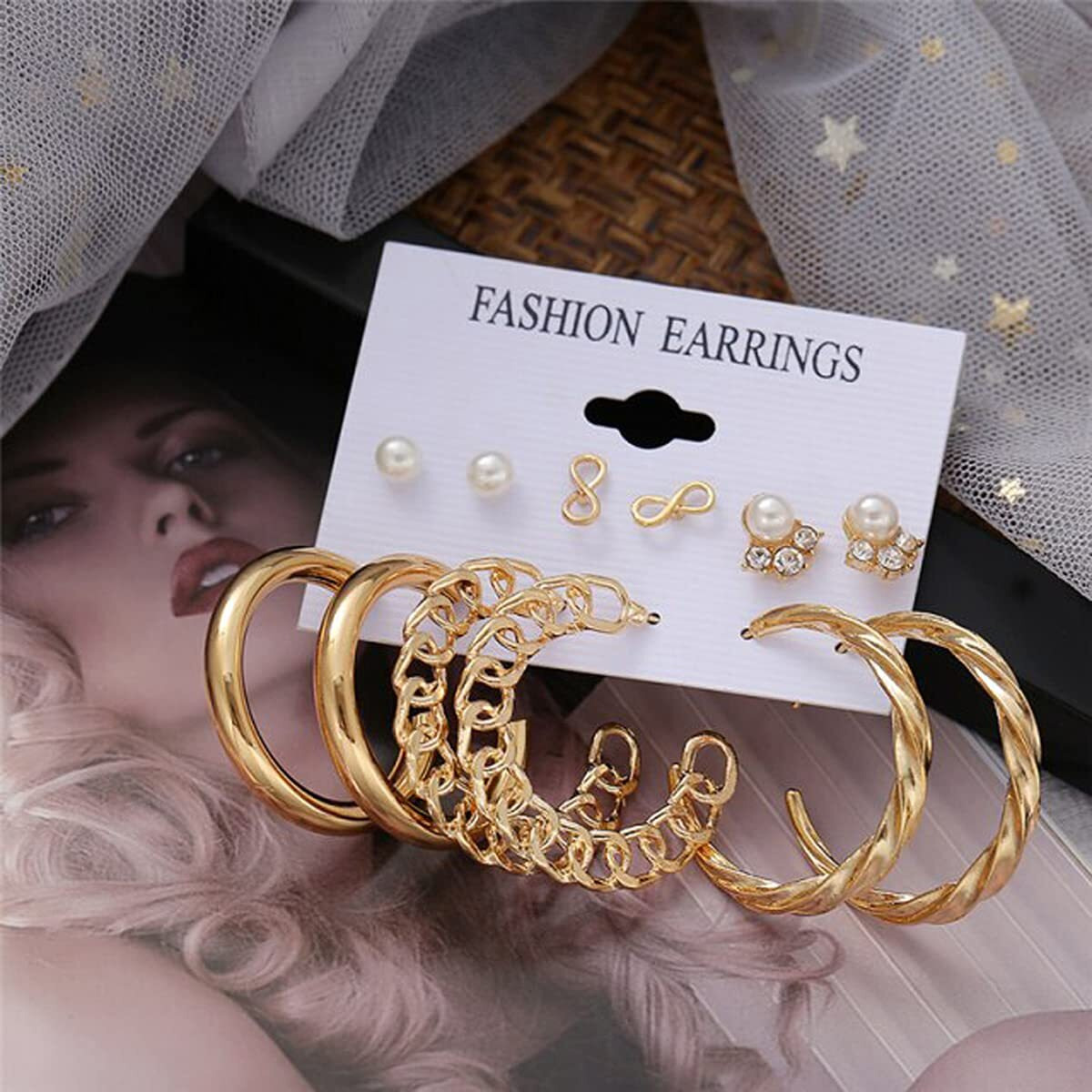 Jewels Galaxy Gold Plated Hoops Earrings Combo For Women/Girls (Style 5) (JG-PC-ERGS-8653)