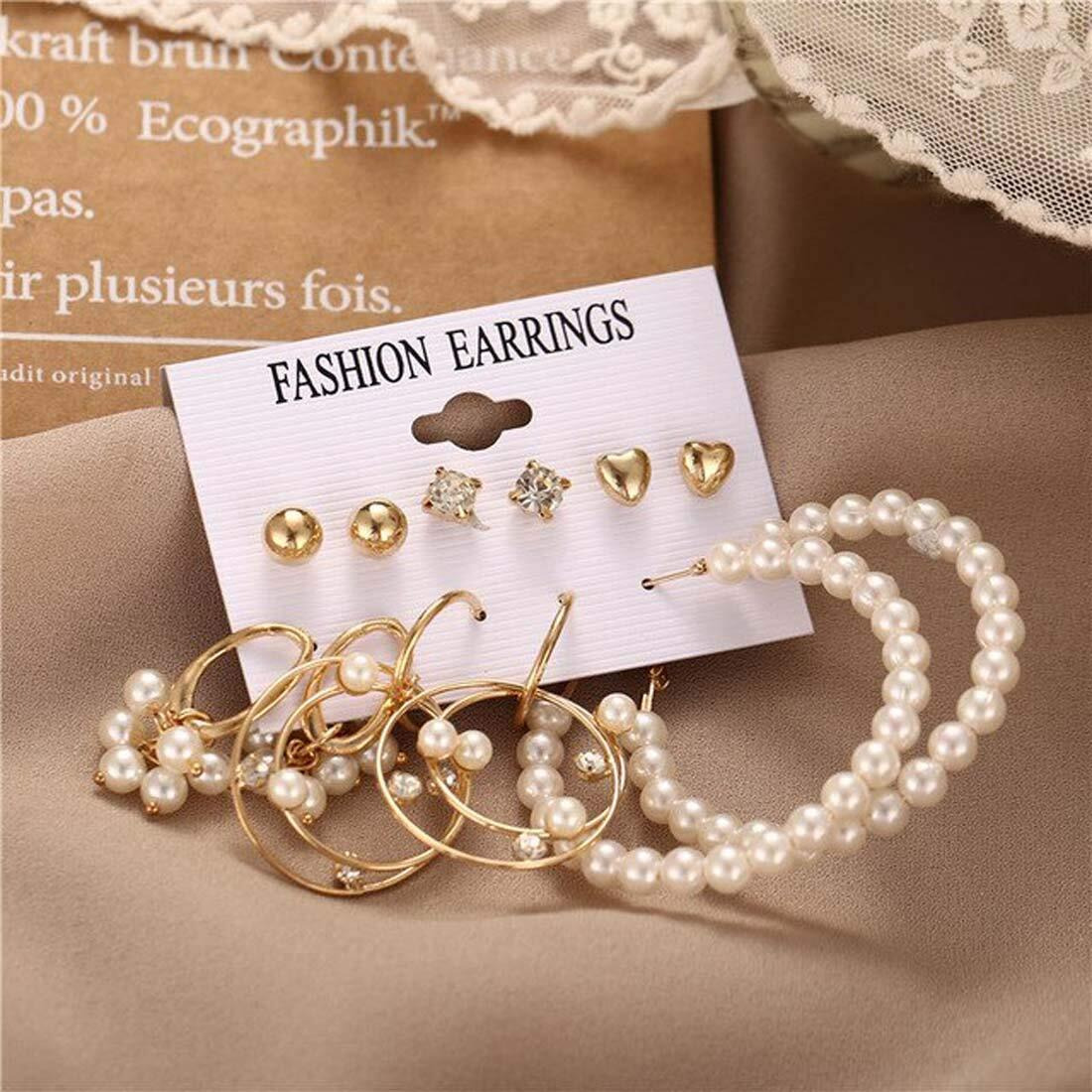 Jewels Galaxy Womens Fashion AAA AD Heart Round and Geometric Designs Stud Earrings Jewellery For Women & Girls (Design 16) (JG-PC-ERGN-192)