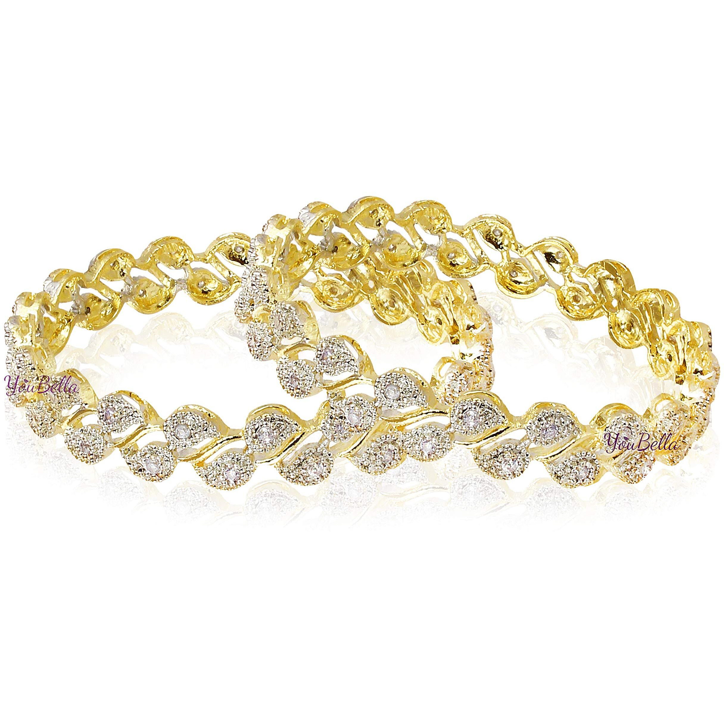YouBella Jewellery Traditional American Diamond Bangles For Women and Girls