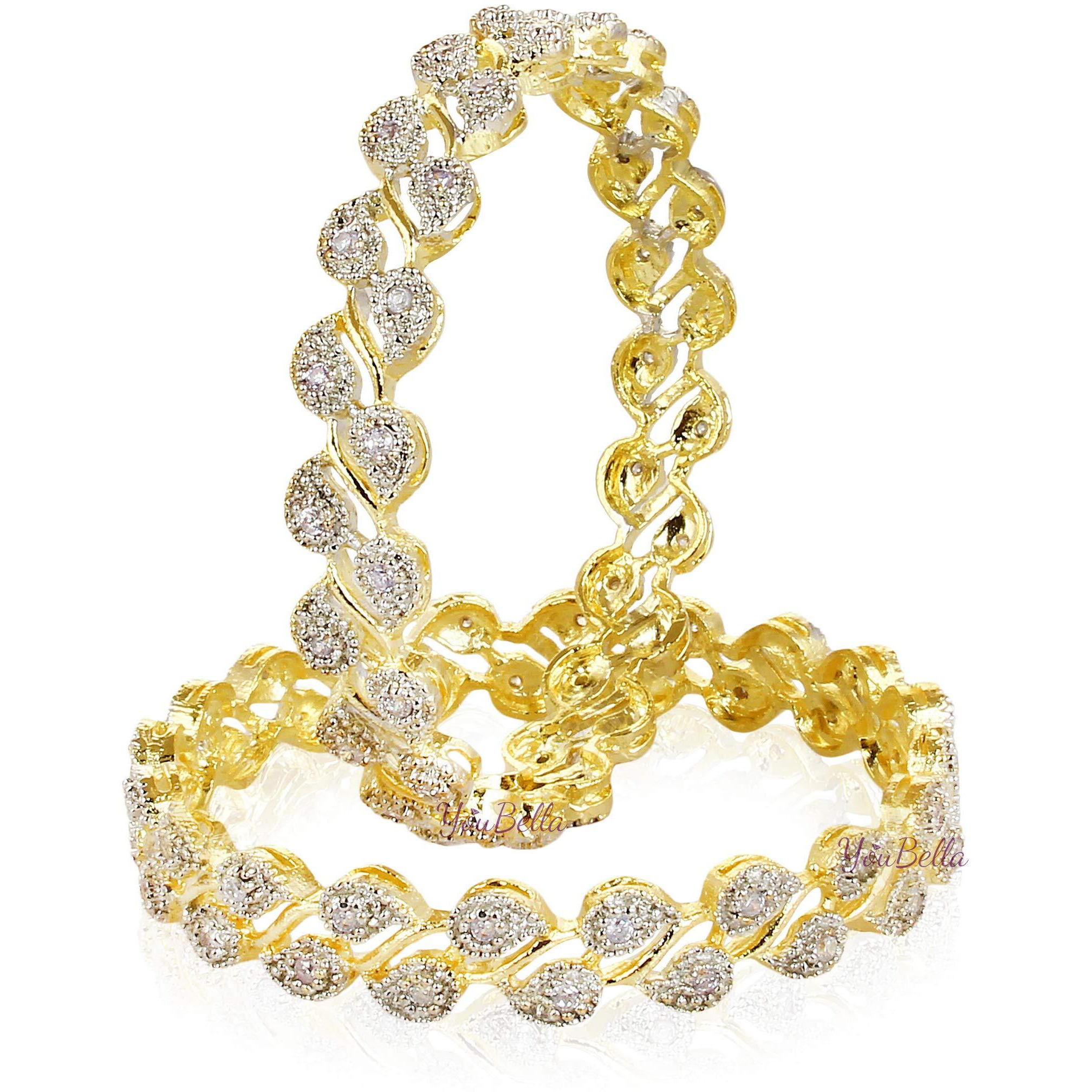 YouBella Jewellery Traditional American Diamond Bangles For Women and Girls