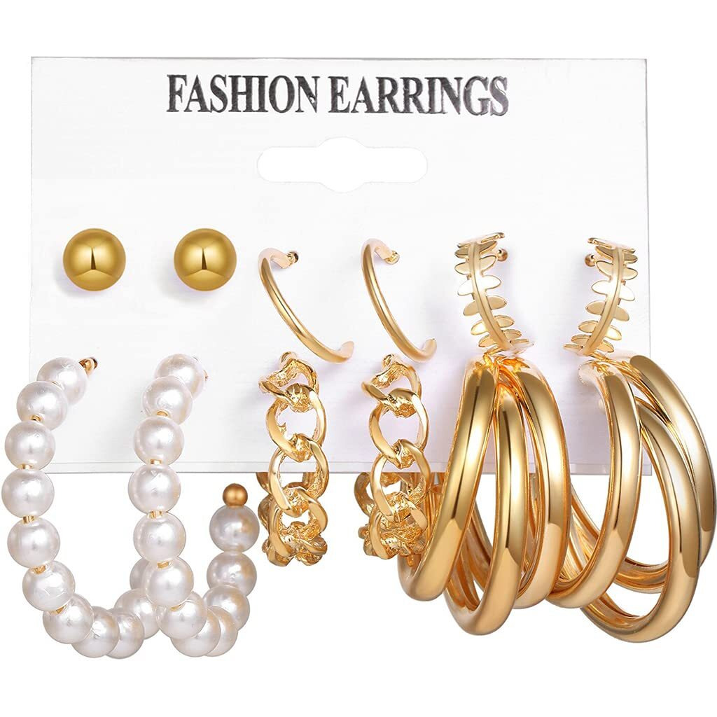 Jewels Galaxy Gold Plated Hoops Earrings Combo For Women/Girls (JG-PC-ERG-8652)