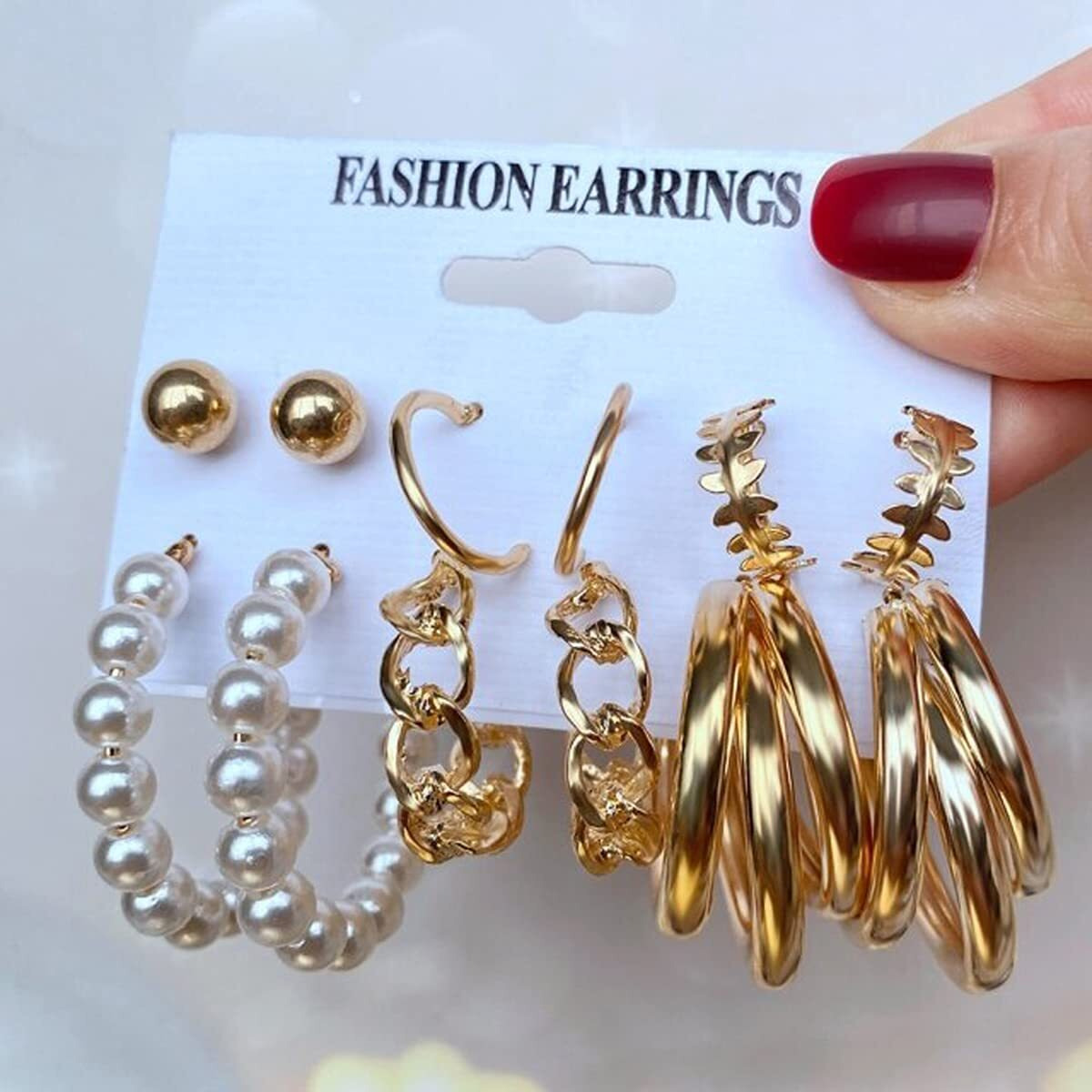 Jewels Galaxy Gold Plated Hoops Earrings Combo For Women/Girls (Style 4) (JG-PC-ERRG-8652)