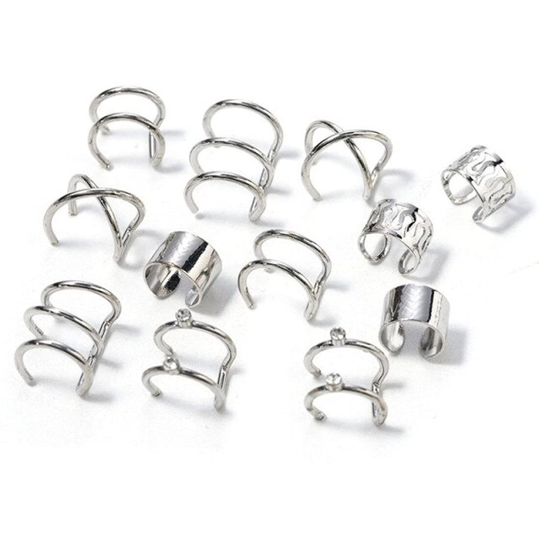 Jewels Galaxy Jewellery For Women Silver Plated Earcuffs Combo (JG-PC-ERGC-8659)