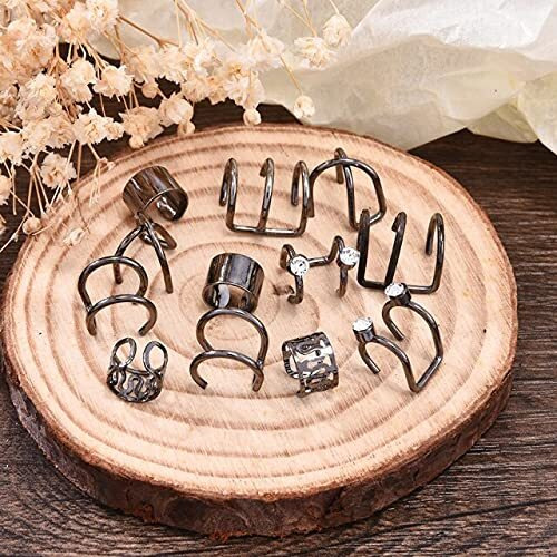Jewels Galaxy Jewellery For Women Black Plated Earcuffs Combo (JG-PC-ERGC-8660)