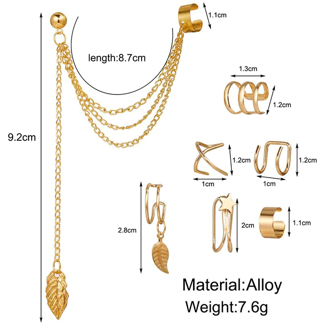 Jewels Galaxy Jewellery For Women Gold Plated Earcuffs Combo (JG-PC-ERGE-8661)