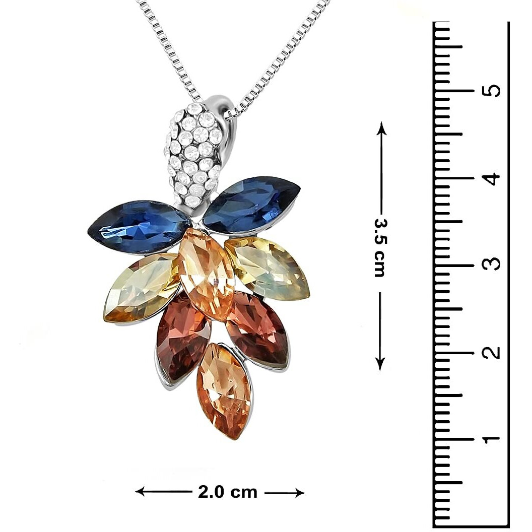 Nakabh Fashion Premium Crystal Stone Pendant Chain Necklace For Women and Girls (Design 12)