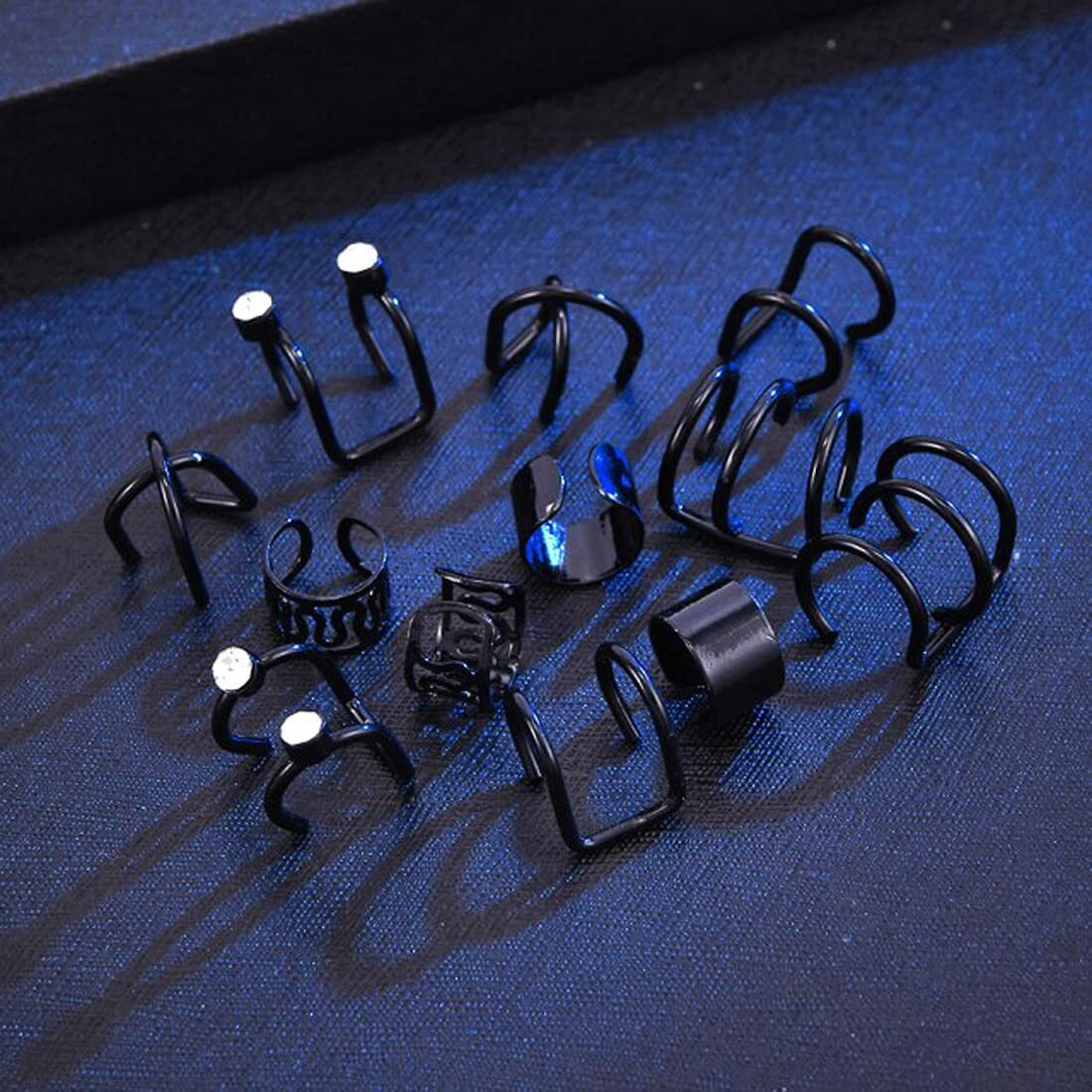 Jewels Galaxy Jewellery For Women Black Plated Earcuffs Combo (JG-PC-ERGQ-8660)