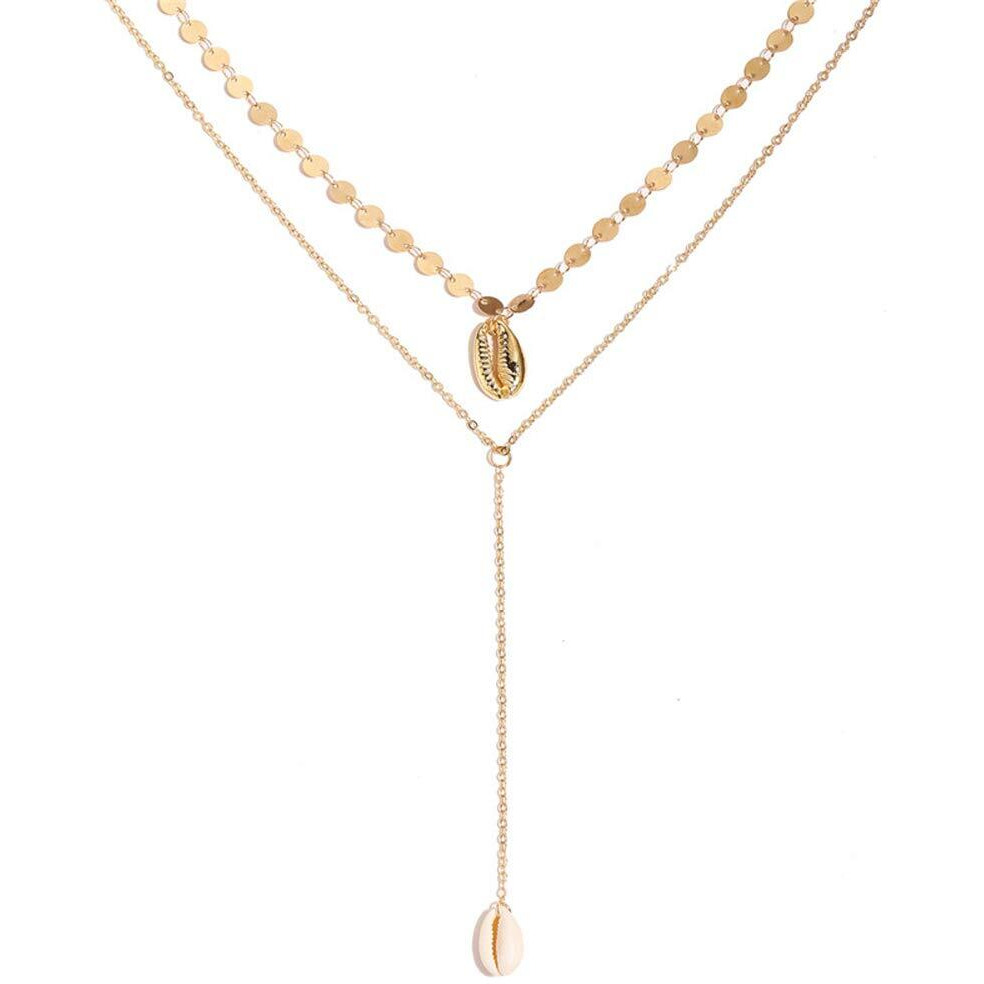 Shining Diva Fashion Womens/Girls Latest Multilayer Base Metal and Cubic Zirconia Western Neckpiece Neck Chain Necklace, (Golden, 12153np)