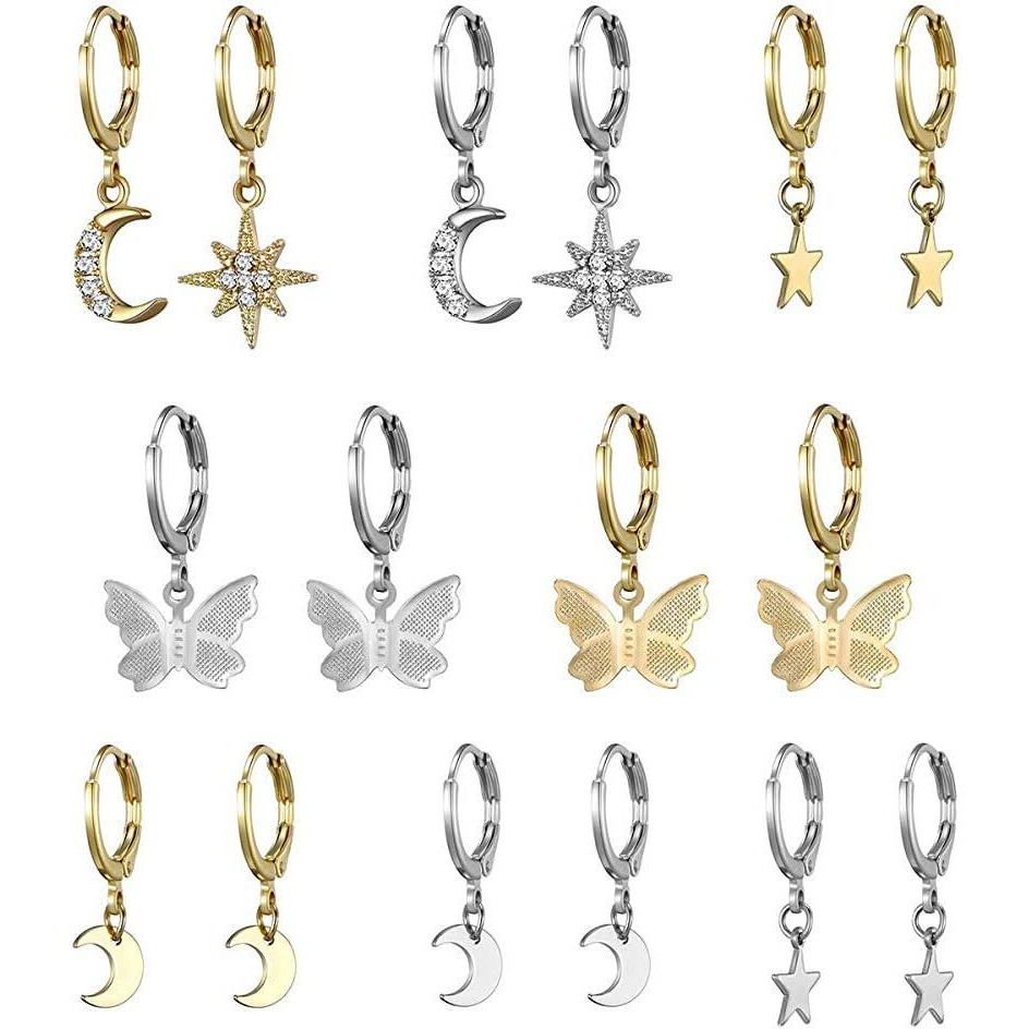 Jewels Galaxy Jewellery For Women Multicolor Gold Plated Earrings Combo (JG-PC-E-8648)