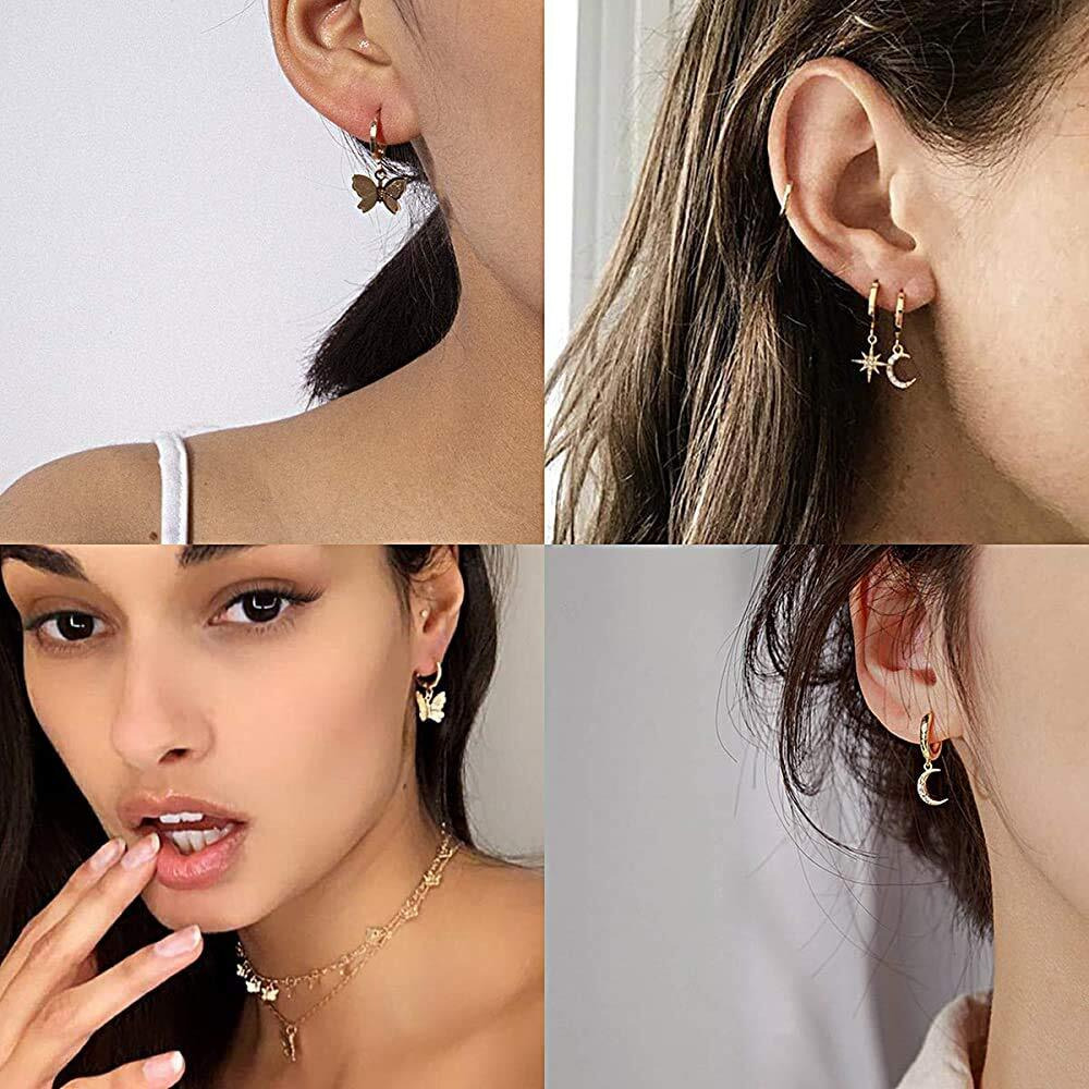 Jewels Galaxy Jewellery For Women Multicolor Gold Plated Earrings Combo (JG-PC-E-8648)