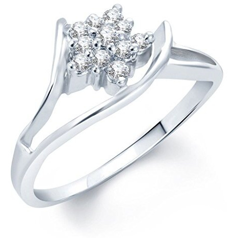 Sukkhi Incredible Rhodium Plated Set of 4 Cz Ring Combo for Women (288CB1300_7)