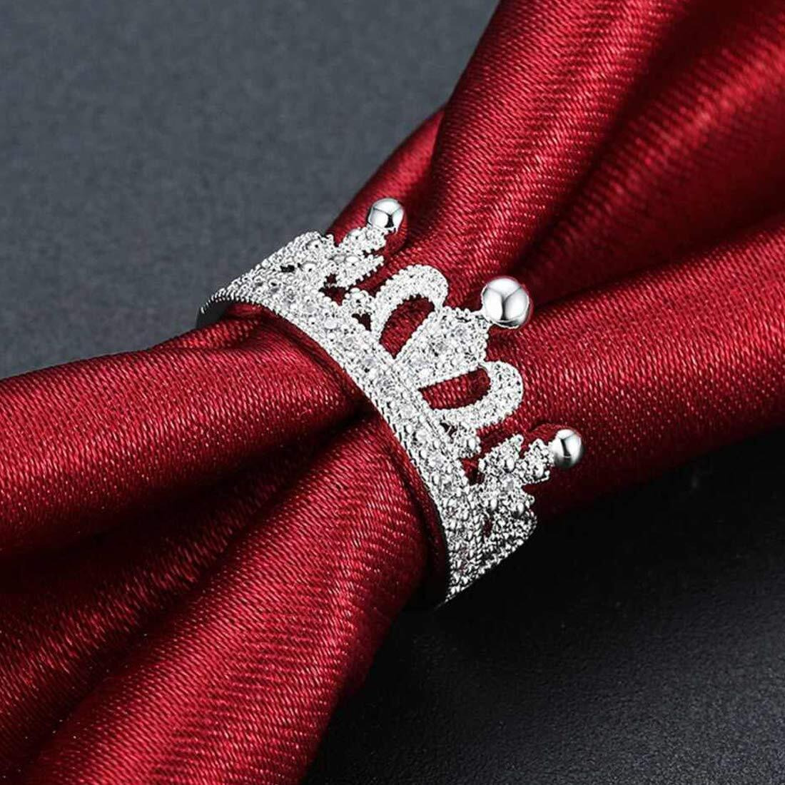 Jewels Galaxy Amazing Zircon Crown Silver Plated Wonderful Adjustable Ring for Women/Girls (SMNJG-RNGG-5183)
