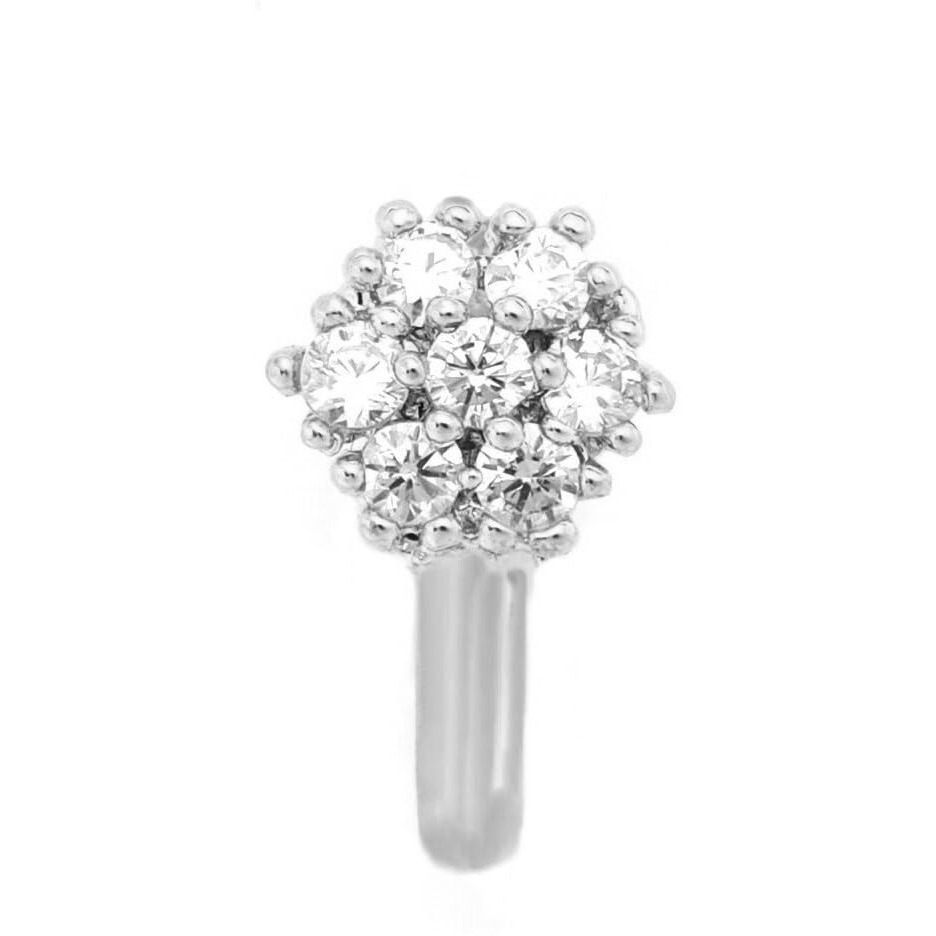 VAMA FASHIONS Without Piercing Clip on Silver Nose pin without Hole Pressing Type Press Nose ring for Women (Silver nose studs)