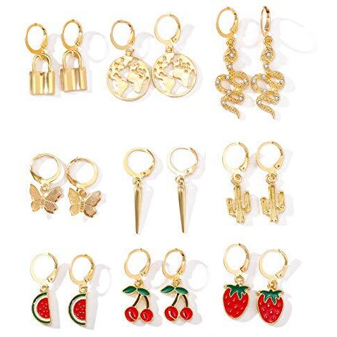 Jewels Galaxy Jewellery For Women Multicolor Gold Plated Earrings Combo (Multi) (JG-PC-ERG-8630)