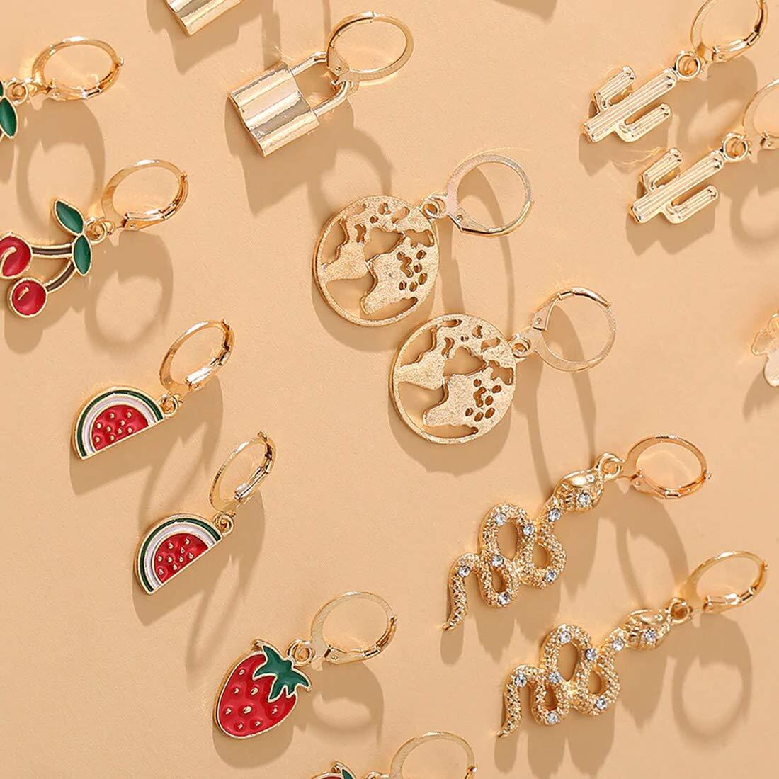 Jewels Galaxy Jewellery For Women Multicolor Gold Plated Earrings Combo (Multi) (JG-PC-ERG-8630)